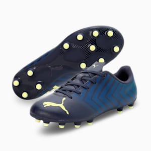 TACTO II FG/AG Kids Football Boots, Parisian Night-Fresh Yellow-Blazing Blue