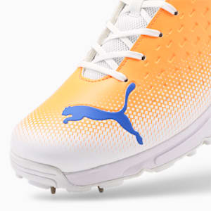 PUMA Spike 22.2  Cricket Shoes, Puma White-Bluemazing-Neon Citrus