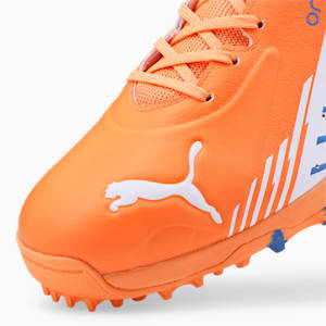 PUMA 22 FH Rubber Unisex Cricket Shoes, Neon Citrus-Puma White-Bluemazing