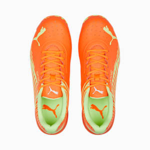 PUMA x one8 22 FH Rubber Cricket Shoes, Ultra Orange-Fast Yellow, extralarge-IND