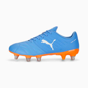 Avant Men's Rugby Boots, Blue Glimmer-PUMA White-Ultra Orange
