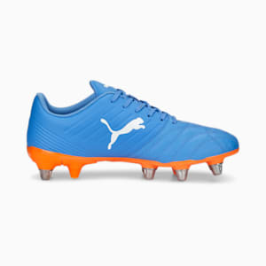 Avant Men's Rugby Boots, Blue Glimmer-PUMA White-Ultra Orange