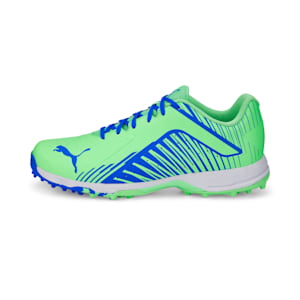 PUMA 22 FH Rubber Unisex Cricket Shoes, Elektro Green-Bluemazing-Puma White, extralarge-IND