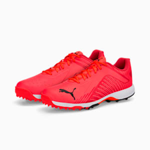 PUMA 22 FH Rubber Unisex Cricket Shoes, Fiery Coral-Puma Black-Poppy Red