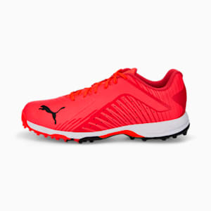 PUMA 22 FH Rubber Unisex Cricket Shoes, Fiery Coral-Puma Black-Poppy Red
