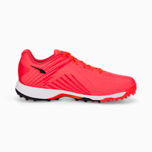 PUMA 22 FH Rubber  Cricket Shoes, Fiery Coral-Puma Black-Poppy Red