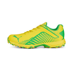 PUMA 22 FH Rubber Unisex Cricket Shoes, Vibrant Yellow-PUMA Green, extralarge-IND