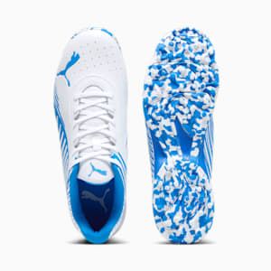 PUMA 22 FH Rubber Unisex Cricket Shoes, PUMA White-Ultra Blue, extralarge-IND