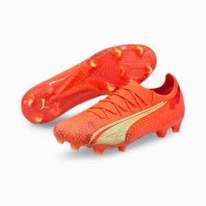 ULTRA Ultimate FG/AG Soccer Cleats, Fiery Coral-Fizzy Light-Puma Black