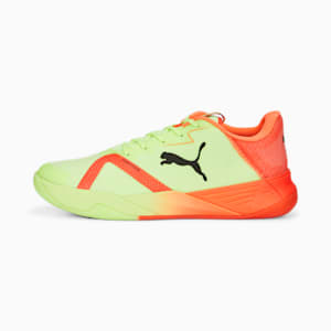 Accelerate Turbo Nitro II Handball Shoes, Fast Yellow-Red Blast-PUMA Black