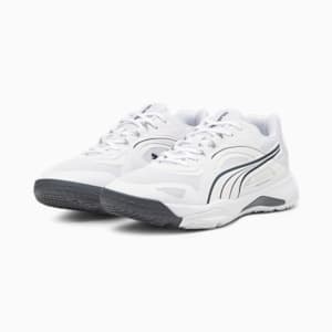 Solarstrike II Unisex Indoor Sports Shoes, Puma White-Shadow Gray, extralarge-IND