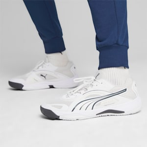 Solarstrike II Unisex Indoor Sports Shoes, Puma White-Shadow Gray, extralarge-IND