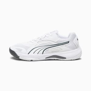 Solarstrike II Unisex Indoor Sports Shoes, Puma White-Shadow Gray, extralarge-IND