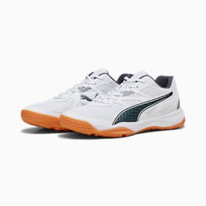 Solarflash II Unisex Indoor Sports Shoes, PUMA White-Shadow Gray-Gum, extralarge-IND