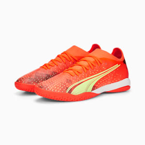 Botines de fútbol Ultra Match IT para hombre, Fiery Coral-Fizzy Light-Puma Black