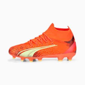 ULTRA PRO FG/AG Football Boots Youth, Fiery Coral-Fizzy Light-Puma Black