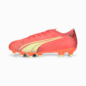 Ultra Play FG/AG Football Boots Youth, Fiery Coral-Fizzy Light-Puma Black