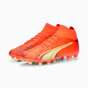 Chaussures de soccer avec crampons Ultra Pro FG/AG Homme, Fiery Coral-Fizzy Light-Puma Black