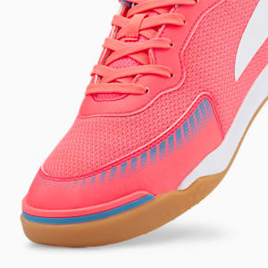 メンズ プーマ プレッシング III IT サッカー トレーニング シューズ, Sunset Glow-Puma White-Bleu Azur-Gum
