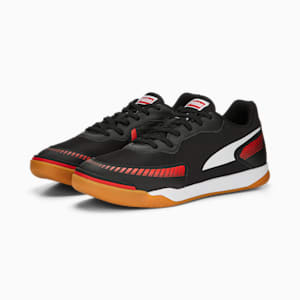 Pressing III Unisex Indoor Court Shoes, PUMA Black-PUMA Red-Gum, extralarge-IND