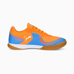 Pressing III Unisex Indoor Court Shoes, Ultra Orange-PUMA White-Blue Glimmer, extralarge-IND