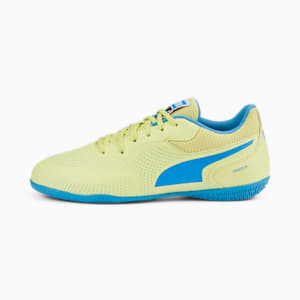 TRUCO III Youth Indoor Sports Shoes, Fresh Yellow-Bleu Azur-Puma White