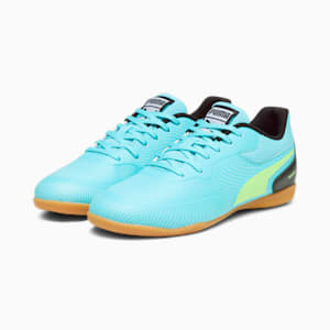 TRUCO III Youth Indoor Sports Shoes, Team Aqua-Speed Green-PUMA Black, extralarge-IND