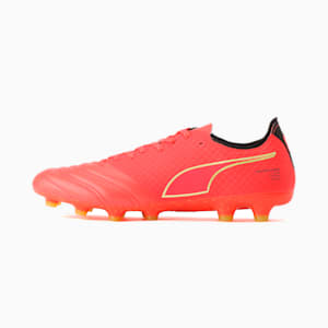 メンズ プーマ キングミライ HG/AG サッカー スパイク, Fiery Coral-Fizzy Light-PUMA Black