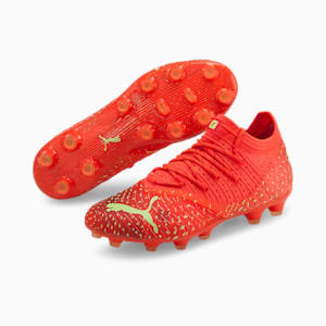 メンズ フューチャー 1.4 HG/AG サッカー スパイク, Fiery Coral-Fizzy Light-Puma Black-Salmon