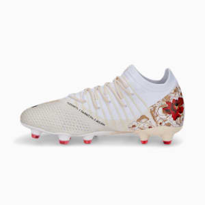 Chaussures de soccer avec crampons PUMA x LIBERTY FUTURE 1.4 FG/AG Femme, Puma White-Pristine