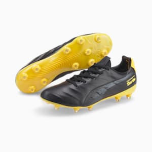 KING Platinum 21 Turbo FG/AG Men's Football Boots, Puma Black-Lemon Chrome