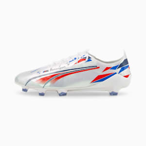 BMW M Motorsport ULTRA SL FG Football Boots, Puma White-Fiery Red-Strong Blue, extralarge-GBR