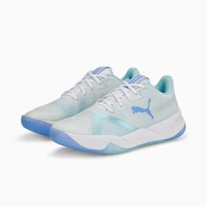 Accelerate Turbo Nitro II W+ Indoor Sports Shoes, Puma White-Elektro Purple-Light Aqua