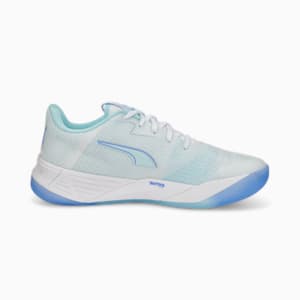 Accelerate Turbo Nitro II W+ Indoor Sports Shoes, Puma White-Elektro Purple-Light Aqua