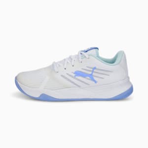 Accelerate Pro II Indoor Sports Shoes Women, Puma White-Nitro Blue-Elektro Purple-Arctic Ice