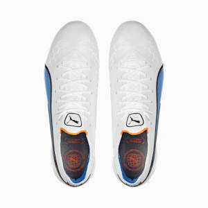 KING ULTIMATE FG/AG Football Boots, PUMA White-PUMA Black-Blue Glimmer-Ultra Orange