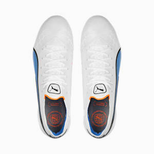 Botines de fútbol KING ULTIMATE FG/AG, PUMA White-PUMA Black-Blue Glimmer-Ultra Orange