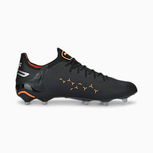 Chaussures de soccer avec crampons KING ULTIMATE FG/AG, PUMA Black-Silver-Ultra Orange, extralarge