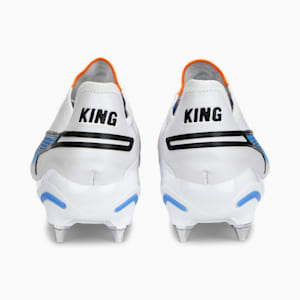 KING ULTIMATE MxSG Football Boots, PUMA White-PUMA Black-Blue Glimmer-Ultra Orange