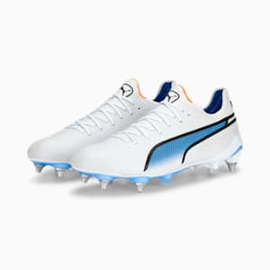 メンズ キング アルティメット MxSG サッカー スパイク, PUMA White-PUMA Black-Blue Glimmer-Ultra Orange, extralarge-JPN