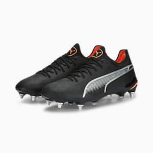 KING ULTIMATE MxSG Football Boots, PUMA Black-Silver-Ultra Orange