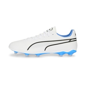 KING PRO Unisex Football Boots, PUMA White-PUMA Black-Blue Glimmer-Ultra Orange, extralarge-IND