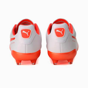 KING Platinum Ralley FG/AG Football Boots Men, Puma White-Nrgy Red-Puma Black