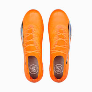 Souliers de soccer à crampons ULTRA ULTIMATE FG/AG, Ultra orange-blanc Puma-bleu scintillant