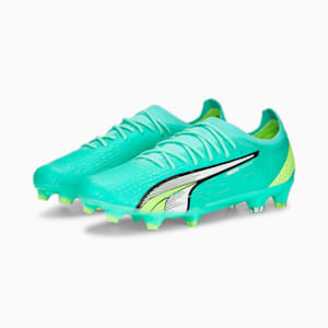 Botines de fútbol ULTRA ULTIMATE FG/AG, Electric Peppermint-PUMA White-Fast Yellow