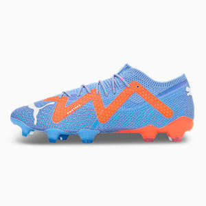 FUTURE ULTIMATE FG/AG Soccer Cleats, Blue Glimmer-PUMA White-Ultra Orange, extralarge-IND