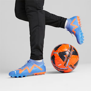 FUTURE ULTIMATE MG Football Boots, Blue Glimmer-PUMA White-Ultra Orange