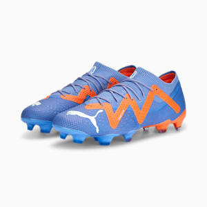 FUTURE ULTIMATE Low FG/AG Football Boots, Blue Glimmer-PUMA White-Ultra Orange