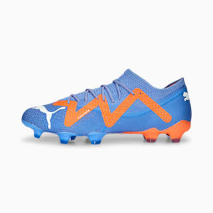 FUTURE ULTIMATE Low FG/AG Football Boots, Blue Glimmer-PUMA White-Ultra Orange