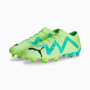 メンズ フューチャー アルティメット ロウ FG/AG サッカー スパイク, Fast Yellow-PUMA Black-Electric Peppermint